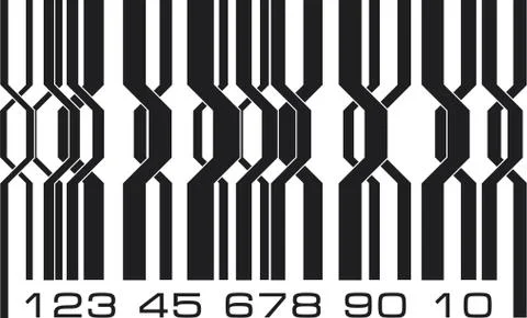 Abstract geometric ornate design barcode labels style. Vector illustration. Illustrazione stock