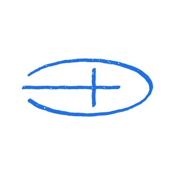 Abstract Geometric Oval Shape With Plus Sign Vector Illustration For Minima.. Illustrazione stock