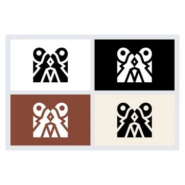 Abstract Geometric Owl Logo Design Set Ilustración de archivo