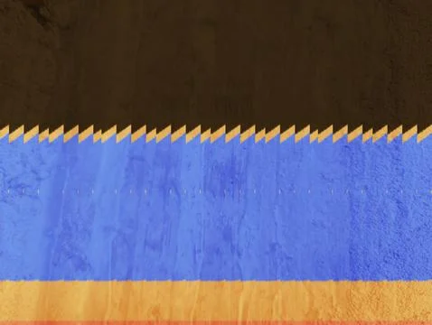 Abstract Geometric Painted Texture With Blue Stripe, Orange Accent and Brow.. Stock Photos
