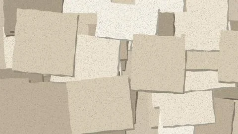 Abstract geometric paper texture with overlapping beige squares Stock Illustration