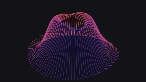 Abstract Geometric Parametric Torus Wave Motion Loop Video stock 341634502