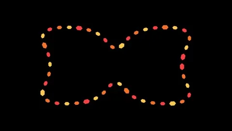 Abstract Geometric Particle Wave Motion Graphic Animation with Glowing Red .. Stock Footage 348219114