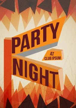 Abstract Geometric Party Poster Background Template - Vector Illustration Stock Illustration