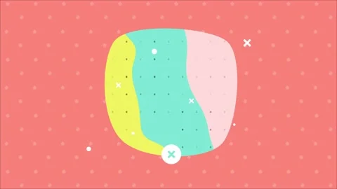 Abstract Geometric Pastel Design with Soft Patterns and Colored Elements Stock Footage 341926466