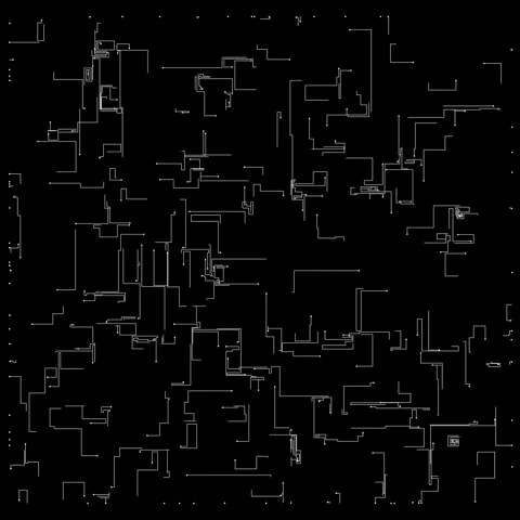 Abstract Geometric Pathways in Minimalist Monochrome Conceptual Design Stock Footage 341374302