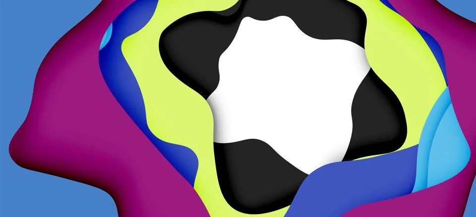 Abstract geometric pattern. 3d paper layers cut out colorful wave background 스톡 일러스트