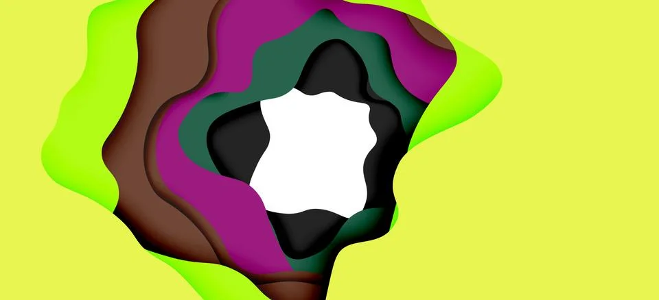 Abstract geometric pattern. 3d paper layers cut out colorful wave background Illustrazione stock