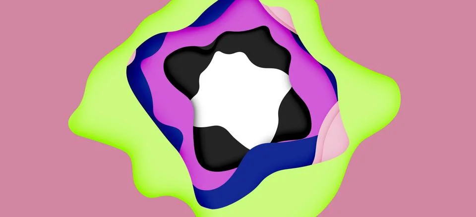 Abstract geometric pattern. 3d paper layers cut out colorful wave background Stock Illustration