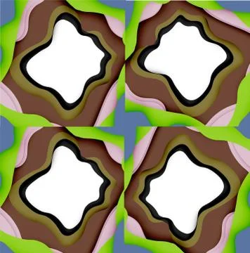 Abstract geometric pattern. 3d paper layers cut out colorful wave background Illustrazione stock