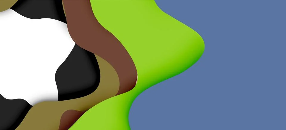 Abstract geometric pattern. 3d paper layers cut out colorful wave background Stock Illustration