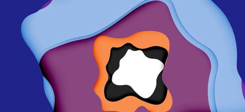 Abstract geometric pattern. 3d paper layers cut out colorful wave background イラスト素材