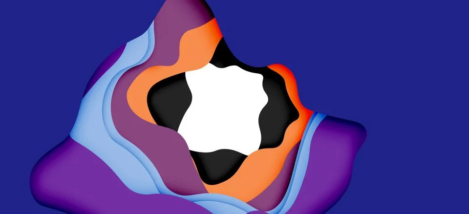 Abstract geometric pattern. 3d paper layers cut out colorful wave background 스톡 일러스트