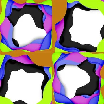 Abstract geometric pattern. 3d paper layers cut out colorful wave background Stockillustratie