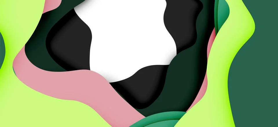 Abstract geometric pattern. 3d paper layers cut out colorful wave background Illustrazione stock