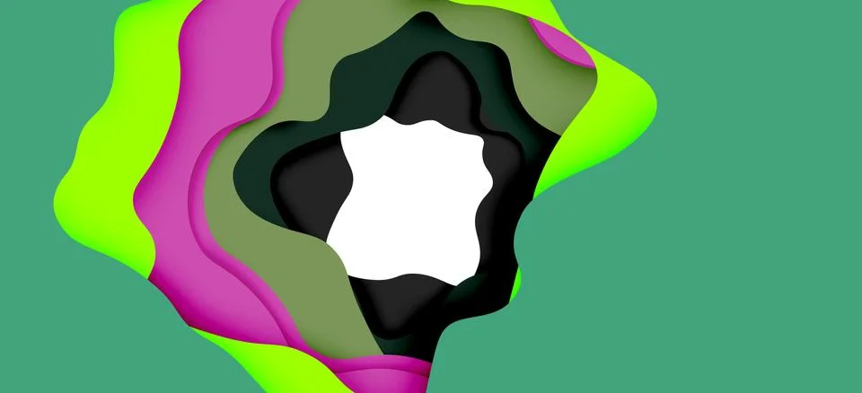 Abstract geometric pattern. 3d paper layers cut out colorful wave background Stock Illustration