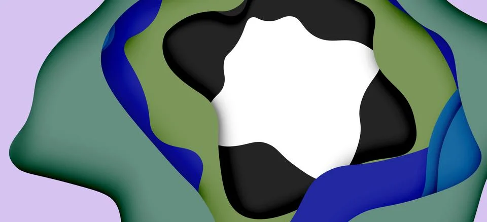 Abstract geometric pattern. 3d paper layers cut out colorful wave background Stock Illustration