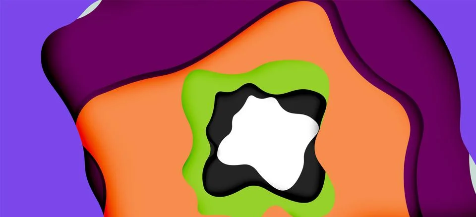 Abstract geometric pattern. 3d paper layers cut out colorful wave background Stockillustratie