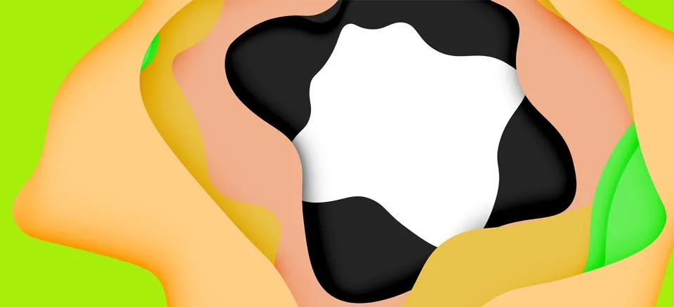 Abstract geometric pattern. 3d paper layers cut out colorful wave background Illustrazione stock