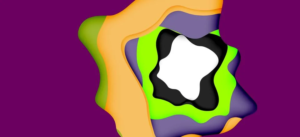 Abstract geometric pattern. 3d paper layers cut out colorful wave background Stockillustratie