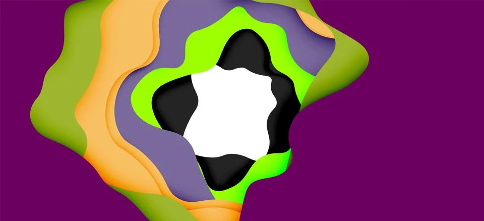 Abstract geometric pattern. 3d paper layers cut out colorful wave background Stock Illustration