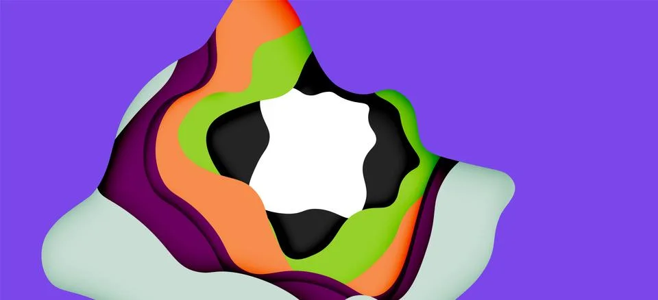 Abstract geometric pattern. 3d paper layers cut out colorful wave background イラスト素材