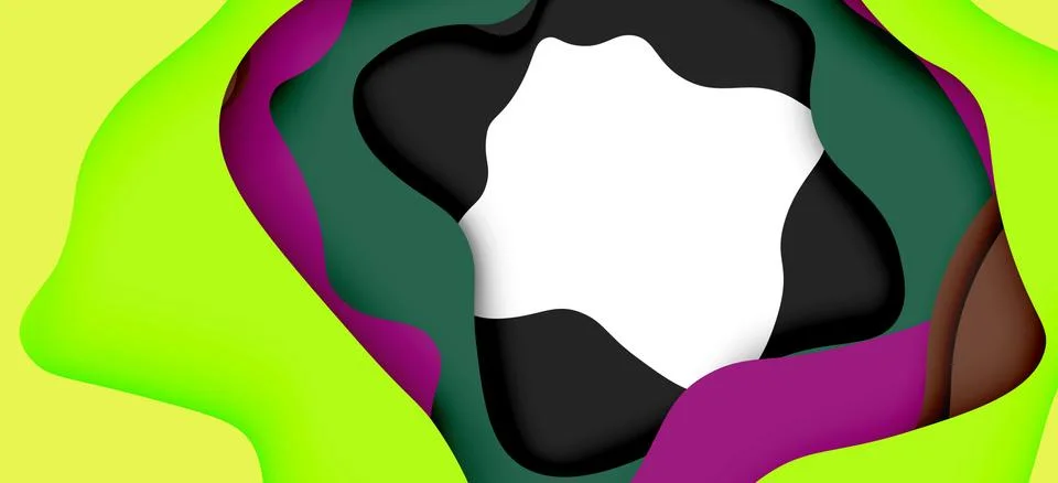 Abstract geometric pattern. 3d paper layers cut out colorful wave background Illustrazione stock