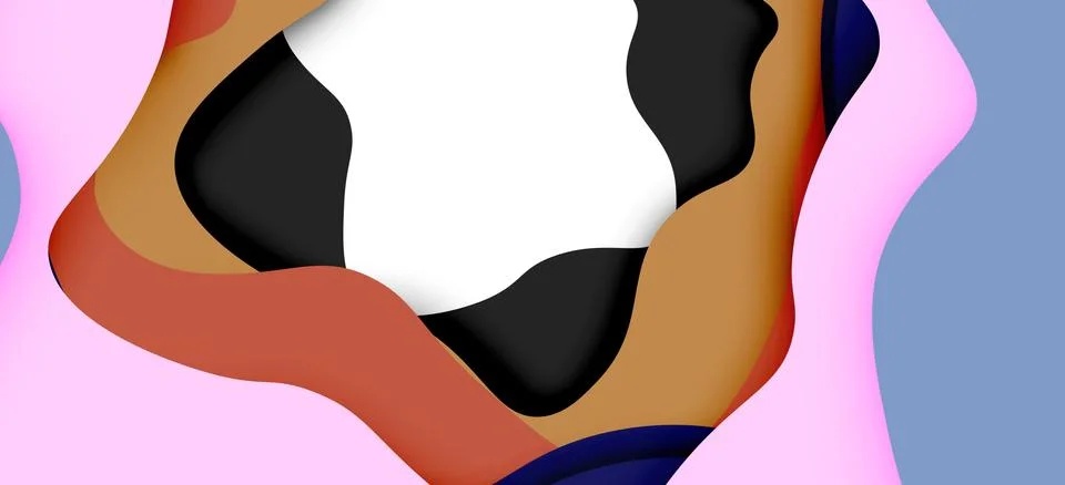 Abstract geometric pattern. 3d paper layers cut out colorful wave background Stockillustratie