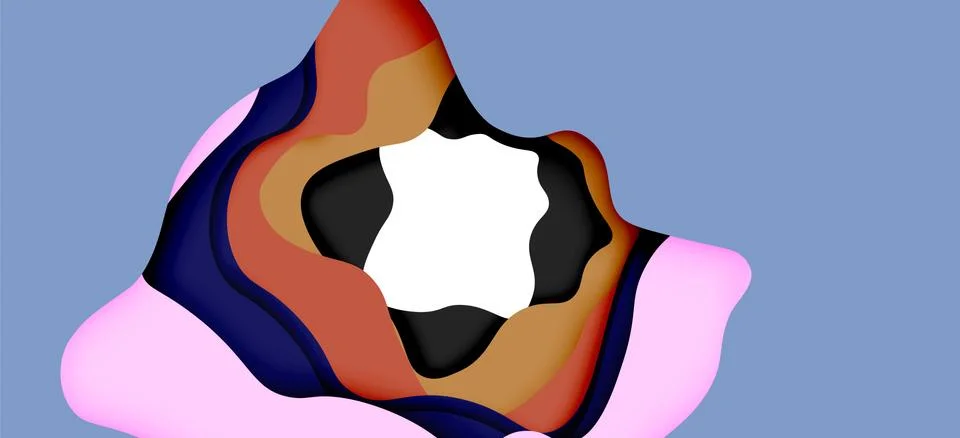Abstract geometric pattern. 3d paper layers cut out colorful wave background 스톡 일러스트