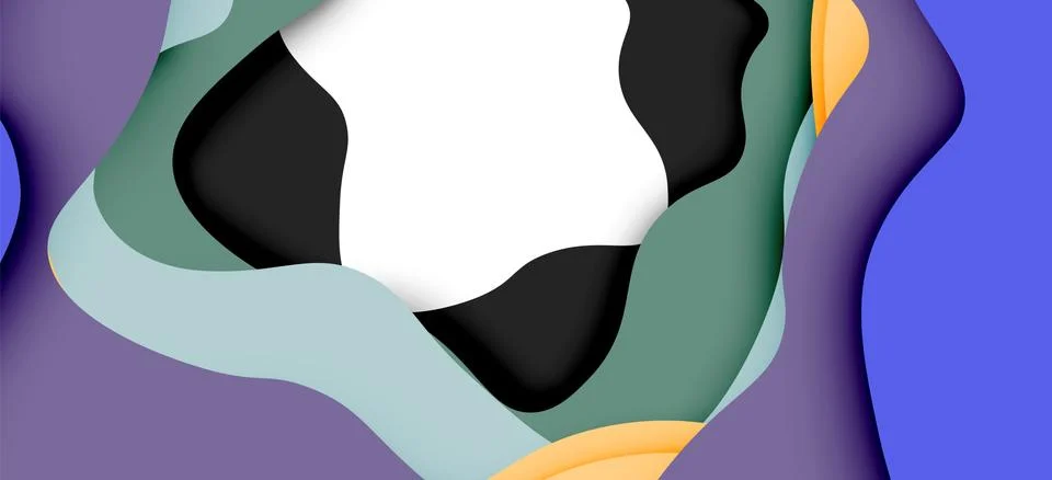 Abstract geometric pattern. 3d paper layers cut out colorful wave background Illustrazione stock