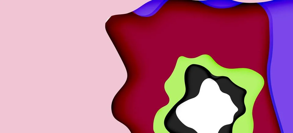 Abstract geometric pattern. 3d paper layers cut out colorful wave background Stock Illustration