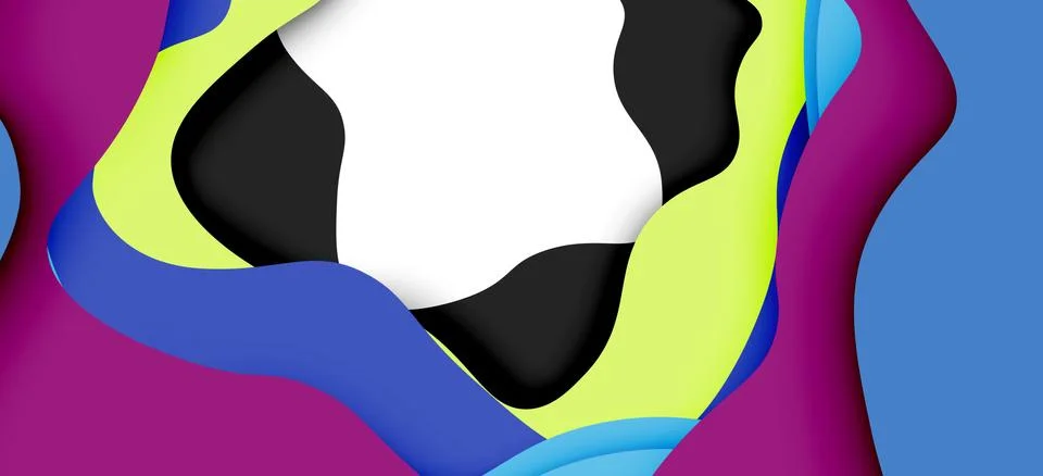 Abstract geometric pattern. 3d paper layers cut out colorful wave background Illustrazione stock