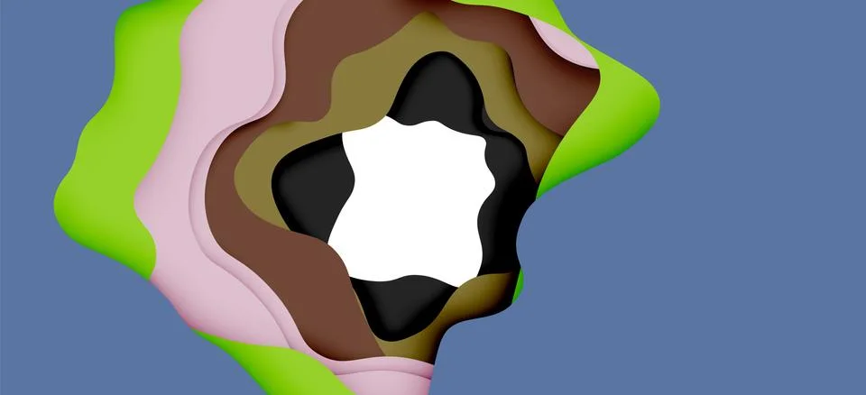 Abstract geometric pattern. 3d paper layers cut out colorful wave background 스톡 일러스트
