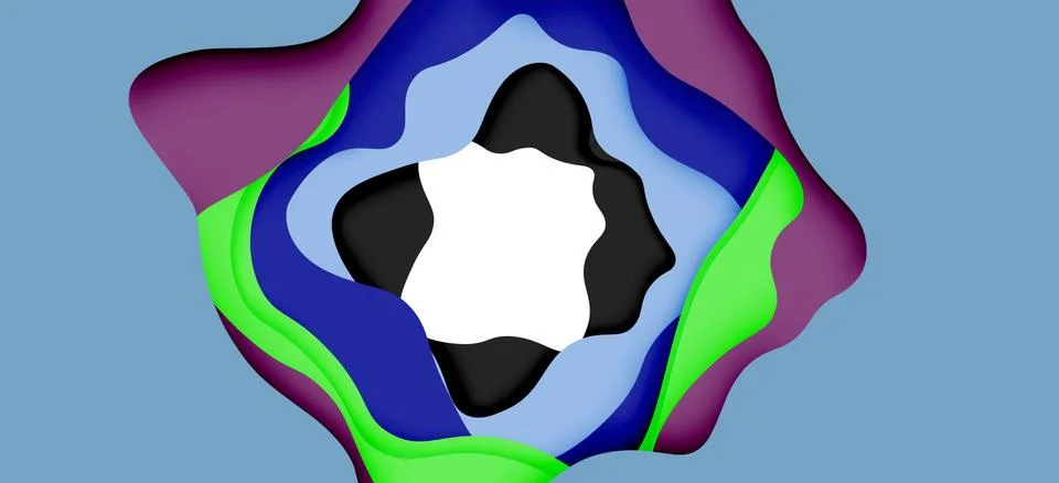 Abstract geometric pattern. 3d paper layers cut out colorful wave background 스톡 일러스트