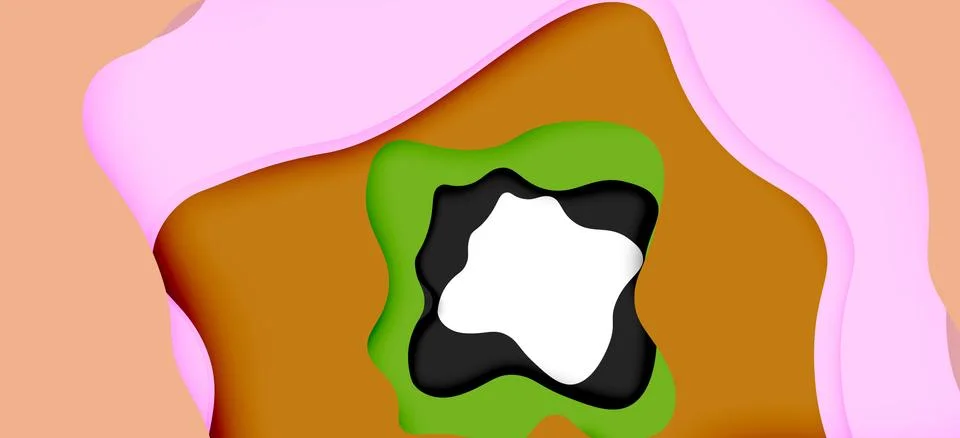 Abstract geometric pattern. 3d paper layers cut out colorful wave background Illustrazione stock