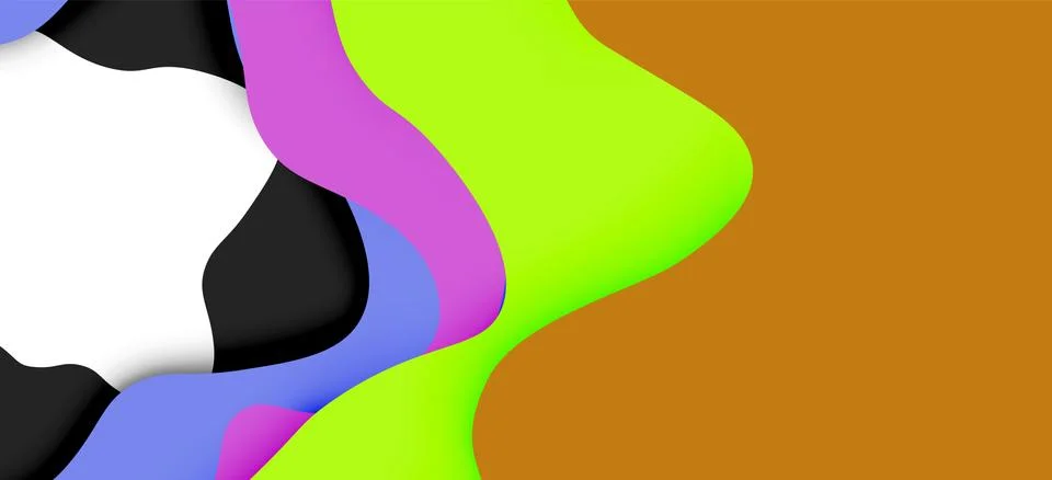 Abstract geometric pattern. 3d paper layers cut out colorful wave background Illustrazione stock