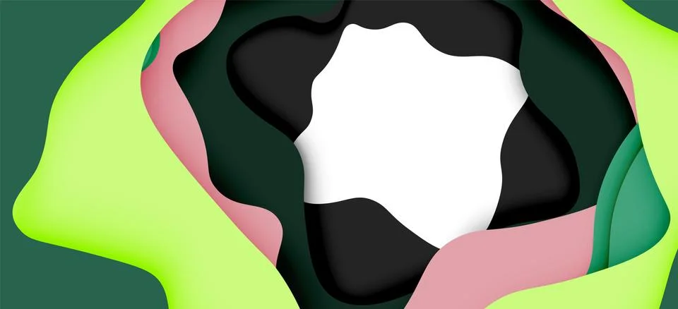 Abstract geometric pattern. 3d paper layers cut out colorful wave background Stock Illustration