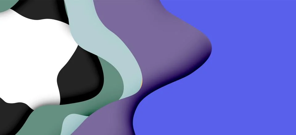 Abstract geometric pattern. 3d paper layers cut out colorful wave background 스톡 일러스트
