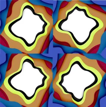 Abstract geometric pattern. 3d paper layers cut out colorful wave background Stock Illustration