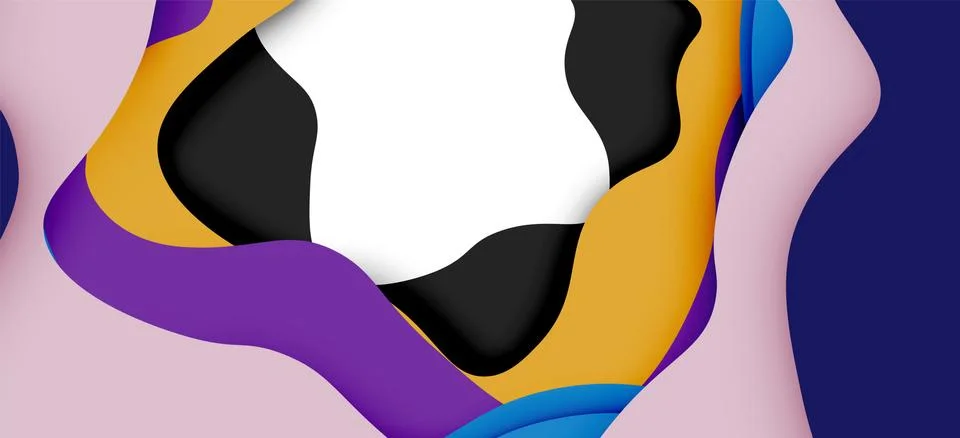 Abstract geometric pattern. 3d paper layers cut out colorful wave background Illustrazione stock