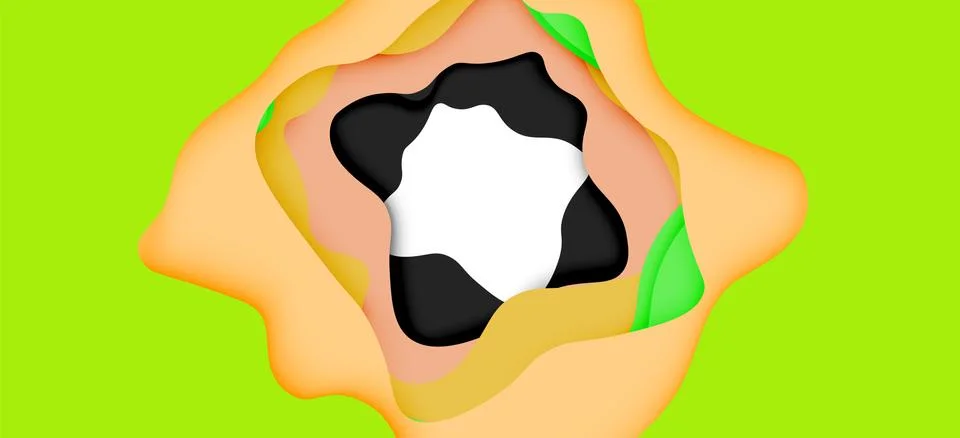 Abstract geometric pattern. 3d paper layers cut out colorful wave background イラスト素材