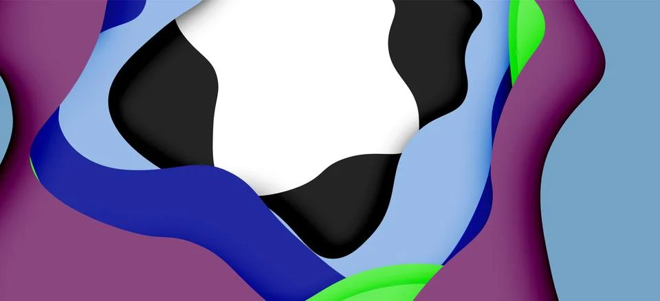 Abstract geometric pattern. 3d paper layers cut out colorful wave background イラスト素材