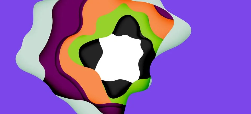 Abstract geometric pattern. 3d paper layers cut out colorful wave background Stock Illustration