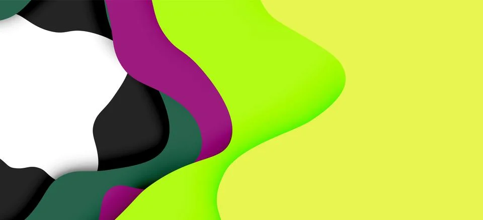 Abstract geometric pattern. 3d paper layers cut out colorful wave background Illustrazione stock