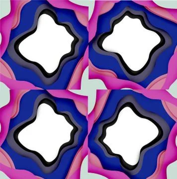 Abstract geometric pattern. 3d paper layers cut out colorful wave background Stock Illustration