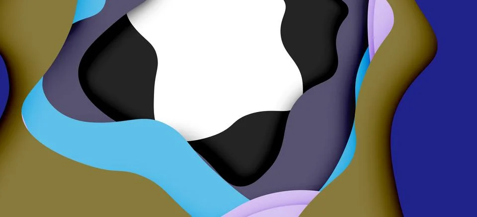 Abstract geometric pattern. 3d paper layers cut out colorful wave background イラスト素材
