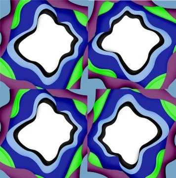 Abstract geometric pattern. 3d paper layers cut out colorful wave background Illustrazione stock