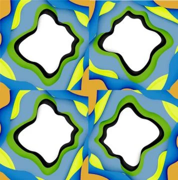 Abstract geometric pattern. 3d paper layers cut out colorful wave background Illustrazione stock