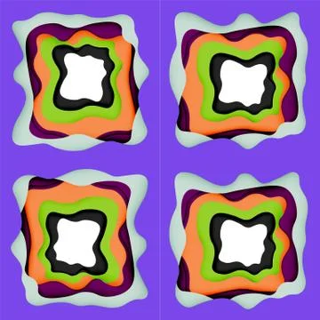 Abstract geometric pattern. 3d paper layers cut out colorful wave background Stock Illustration