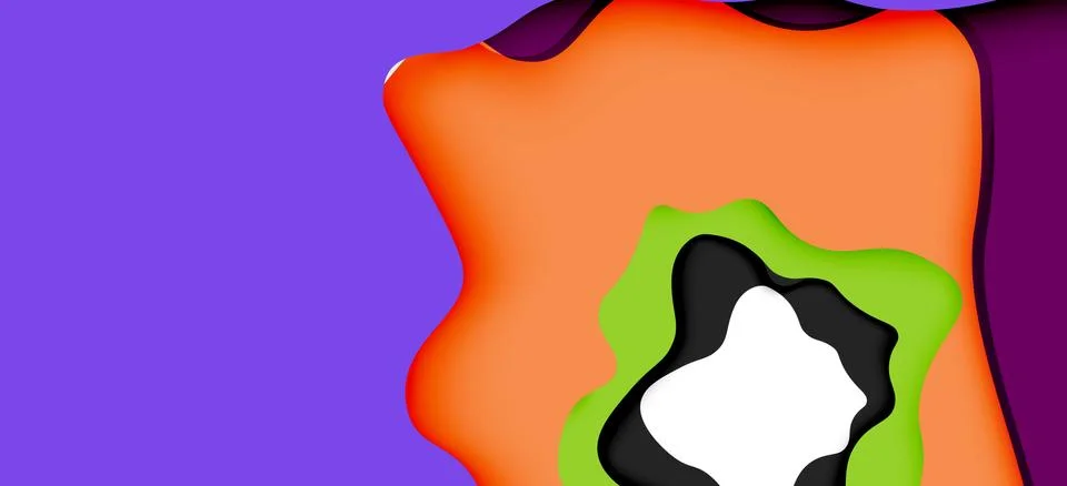 Abstract geometric pattern. 3d paper layers cut out colorful wave background イラスト素材